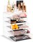 Sorbus 2 Piece Acrylic Makeup and Jewelry Storage Organizer Case (6 Drawers and Lipstick Tray)